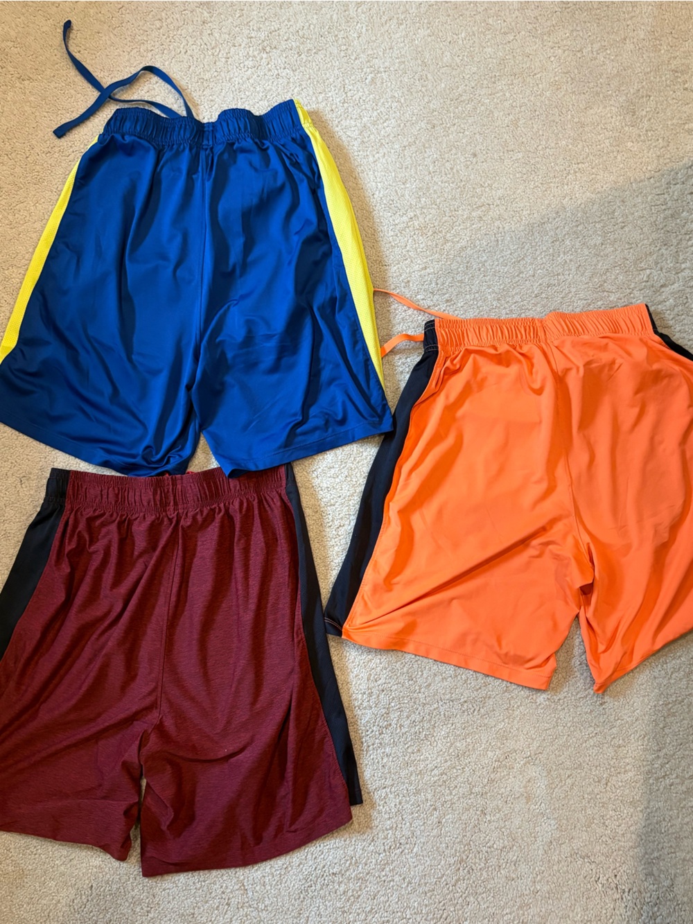 Under Armour Kids' Athletic Shorts in Orange, Maroon & Blue - Picture 2 of 3